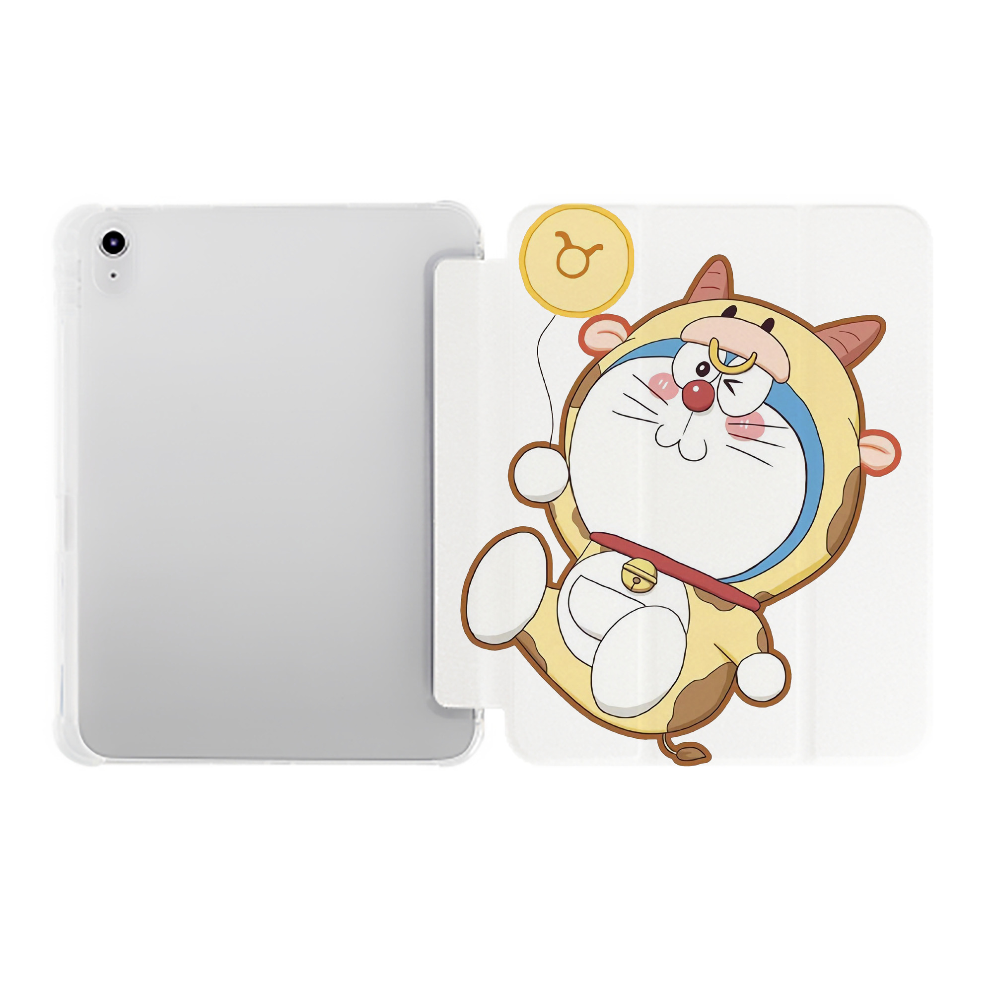 （画像用） ドラえもん Doraemon IPad ケース ペン収納付き 三つ折りスタンド PUレザー×シリコン 対応機種9.5/10.5/10.9インチ